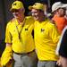 Michigan fans Mark Osaer, of Plymouth and his son-in-law Eric Metzger, of Northville, pose for a photo outside of the Georgia Dome before the start of the Final Four in Atlanta on Saturday, April 6, 2013. Melanie Maxwell I AnnArbor.com